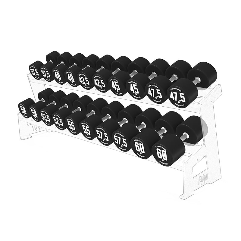 Black Dumbbell CPU Round - 37.5 - 60KG Pack - RAW Fitness Equipment