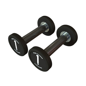 Black Dumbbell CPU Round - 1KG Pair - RAW Fitness Equipment
