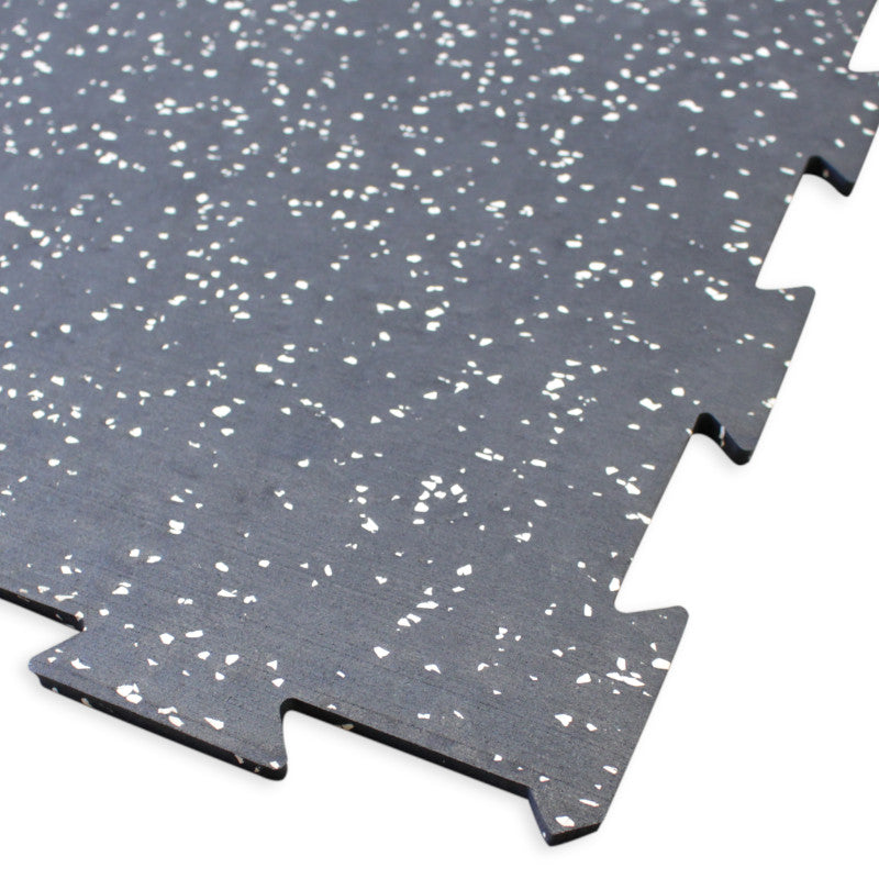 Gym Flooring Rubber Tiles EPDM JigSaw Black/White - RAW Fitness Equipment