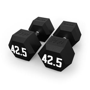 Dumbbell Rubber Hex V2 - 42.5KG Pair - RAW Fitness Equipment