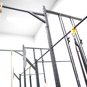 Titan free standing CrossFit rig with trawler arm and ring hang points — RAW Fitness Equipment Australia