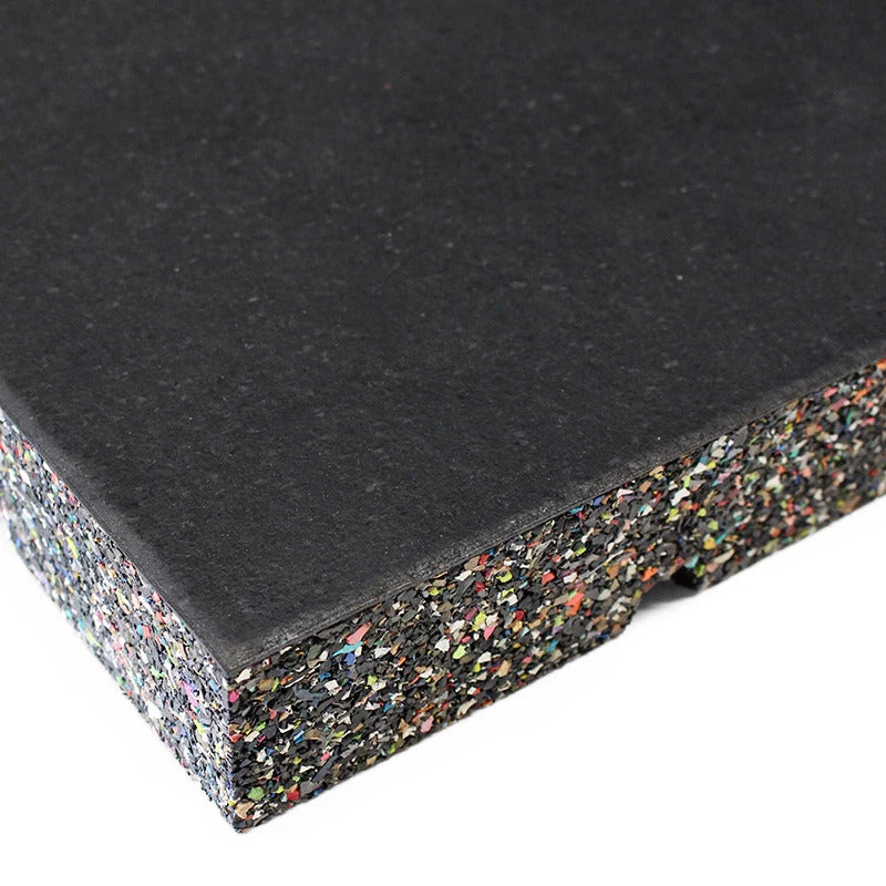 Gym Flooring Tiles Premium EPDM Rubber Black - 20mm Acoustic