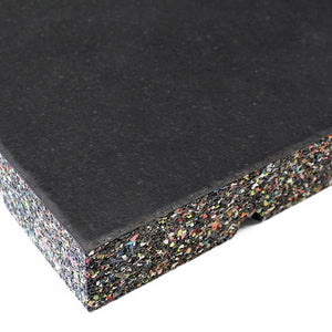 Gym Flooring Tiles Premium EPDM Rubber Black - 20mm Acoustic
