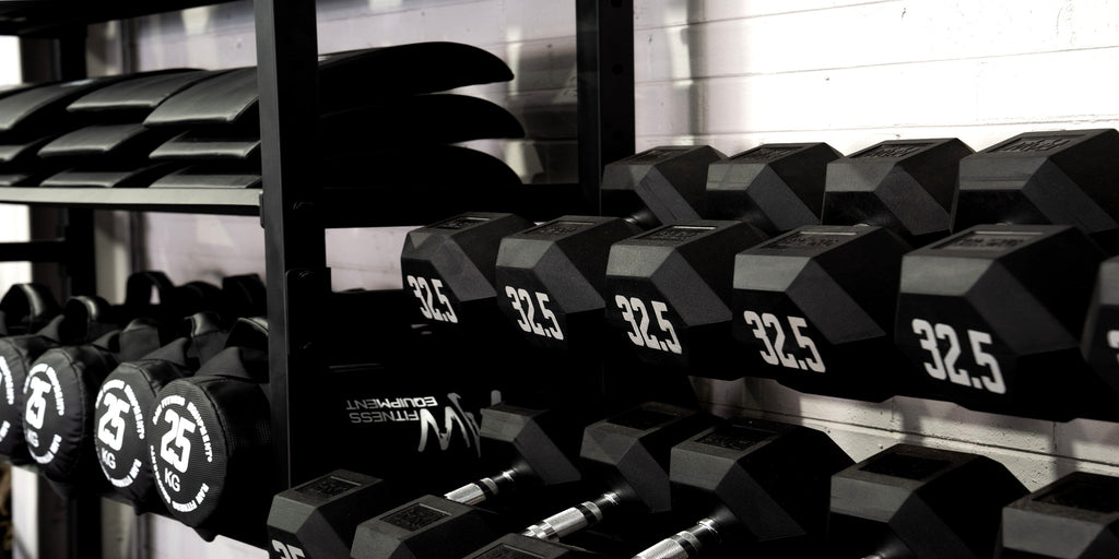 Rubber Hex Dumbbells 10kg Pair | Commercial Grade | RAW Fitness