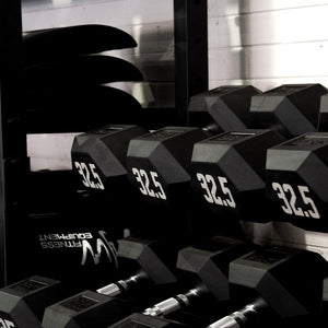 Rubber Hex Dumbbells 10kg Pair | Commercial Grade | RAW Fitness