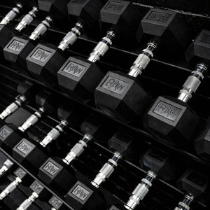 Rubber Hex Dumbbells 10kg Pair | Commercial Grade | RAW Fitness