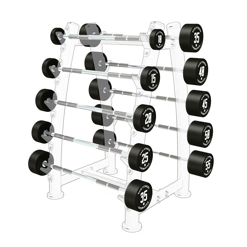 Fixed Straight CPU Barbell - 10KG - 55KG Pack - RAW Fitness Equipment