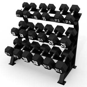 Dumbbell Rubber Hex Storage Rack 3 Tier - RAW Fitness Equipment