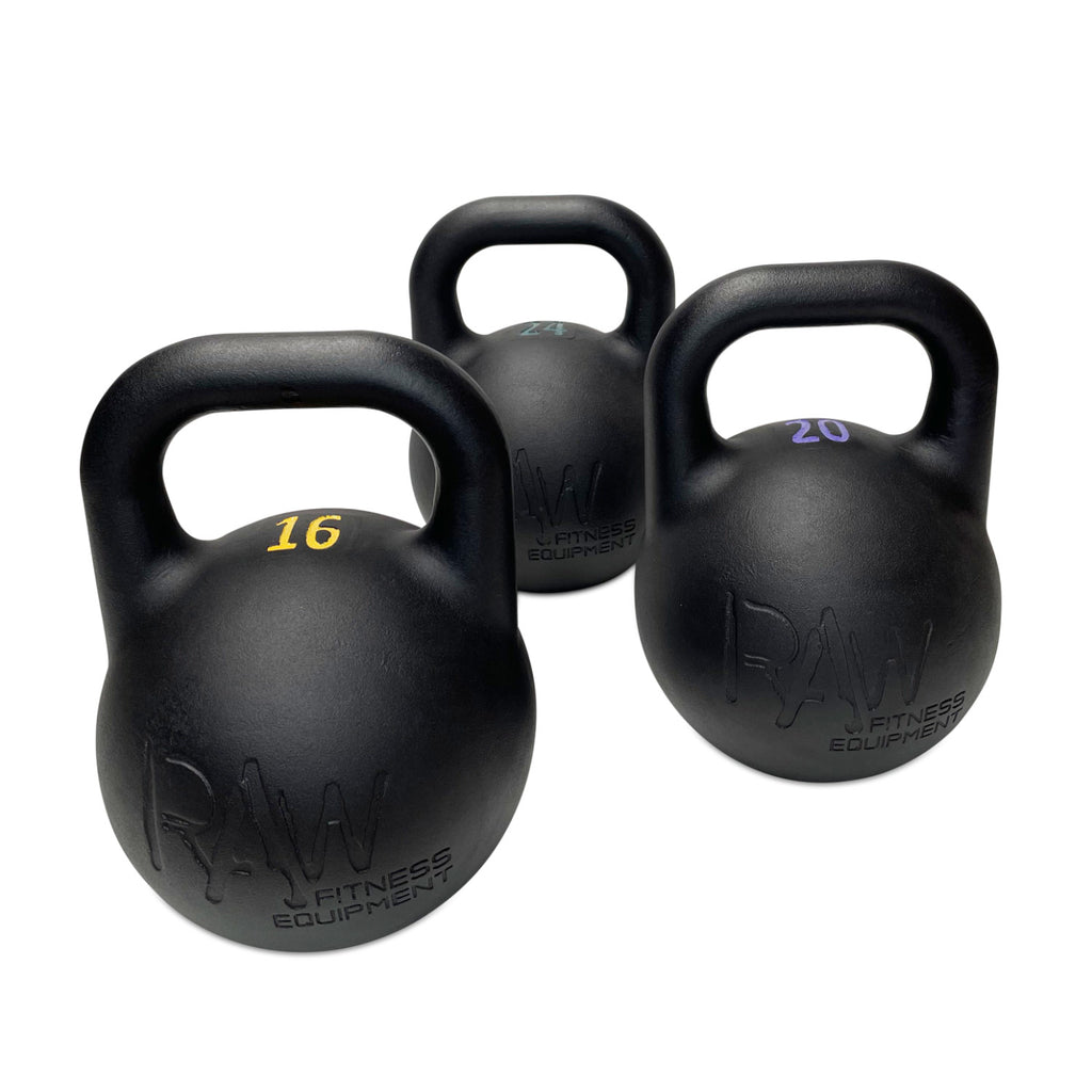 Kettlebell Competition Premium Black - 16 - 24KG Pack - RAW Fitness Equipment