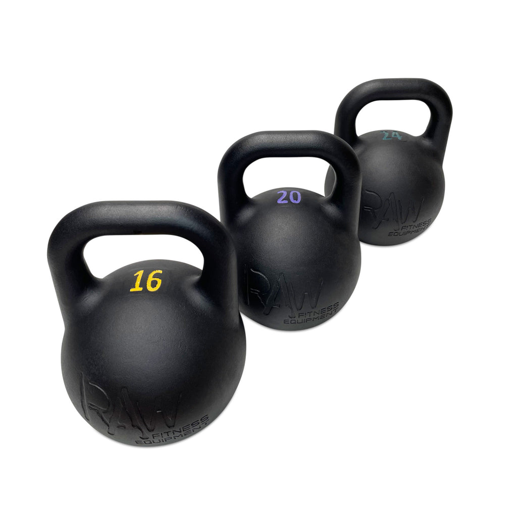 Kettlebell Competition Premium Black - 16 - 24KG Pack - RAW Fitness Equipment