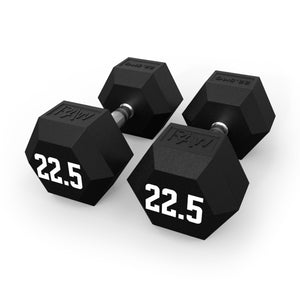Dumbbell Rubber Hex V2 - 22.5KG Pair - RAW Fitness Equipment