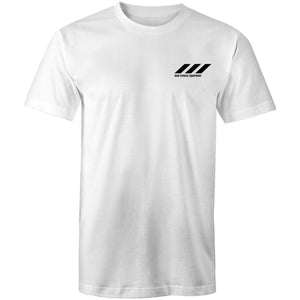 Stripe Logo Tee White Train Without Compromise Front - RAW Fitness Equipment